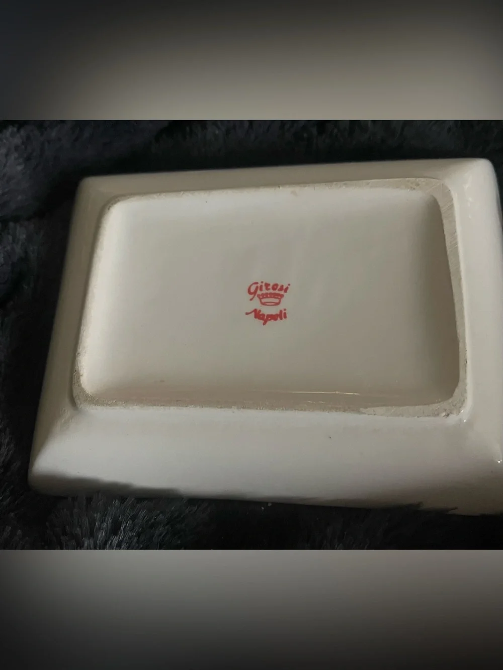 Vintage Gitesi Napoli Italy Hand Painted Capri Quisisana Ceramic Ashtray Trinket